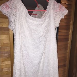 Lace off the shoulder dress